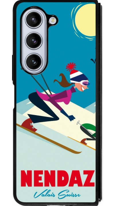 Samsung Galaxy Z Fold5 Case Hülle - Silikon schwarz Nendaz Ski Downhill