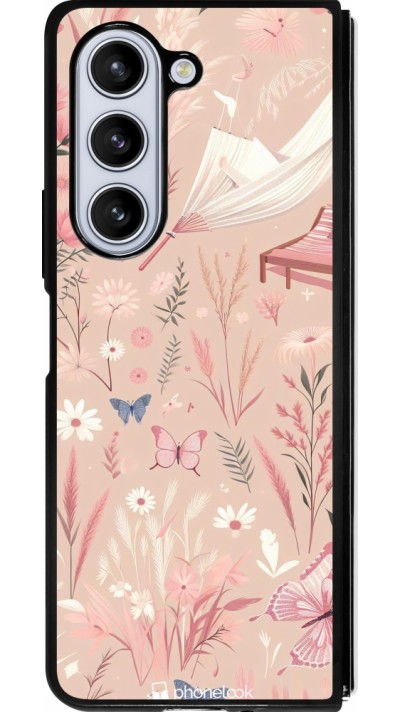 Coque Samsung Galaxy Z Fold5 - Silicone rigide noir Summer Pastel Pattern