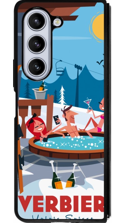 Samsung Galaxy Z Fold5 Case Hülle - Silikon schwarz Verbier Mountain Jacuzzi