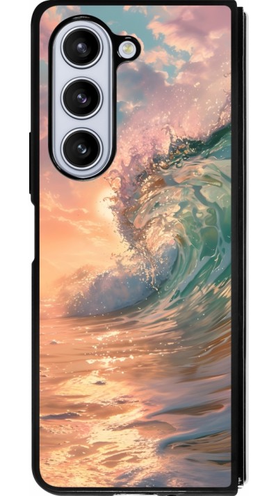 Samsung Galaxy Z Fold5 Case Hülle - Silikon schwarz Wave Sunset