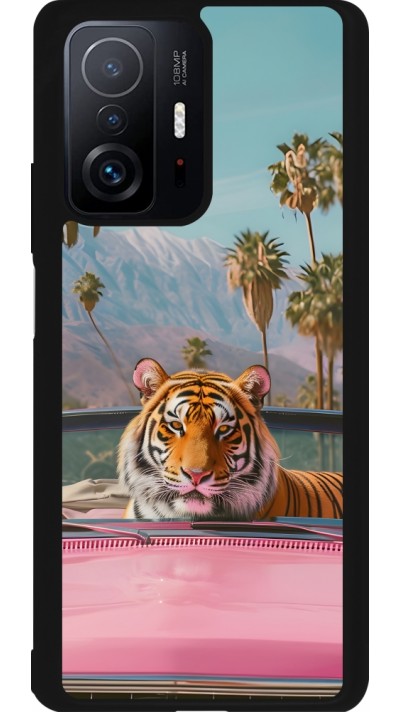Xiaomi 11T Case Hülle - Silikon schwarz Tiger Auto rosa