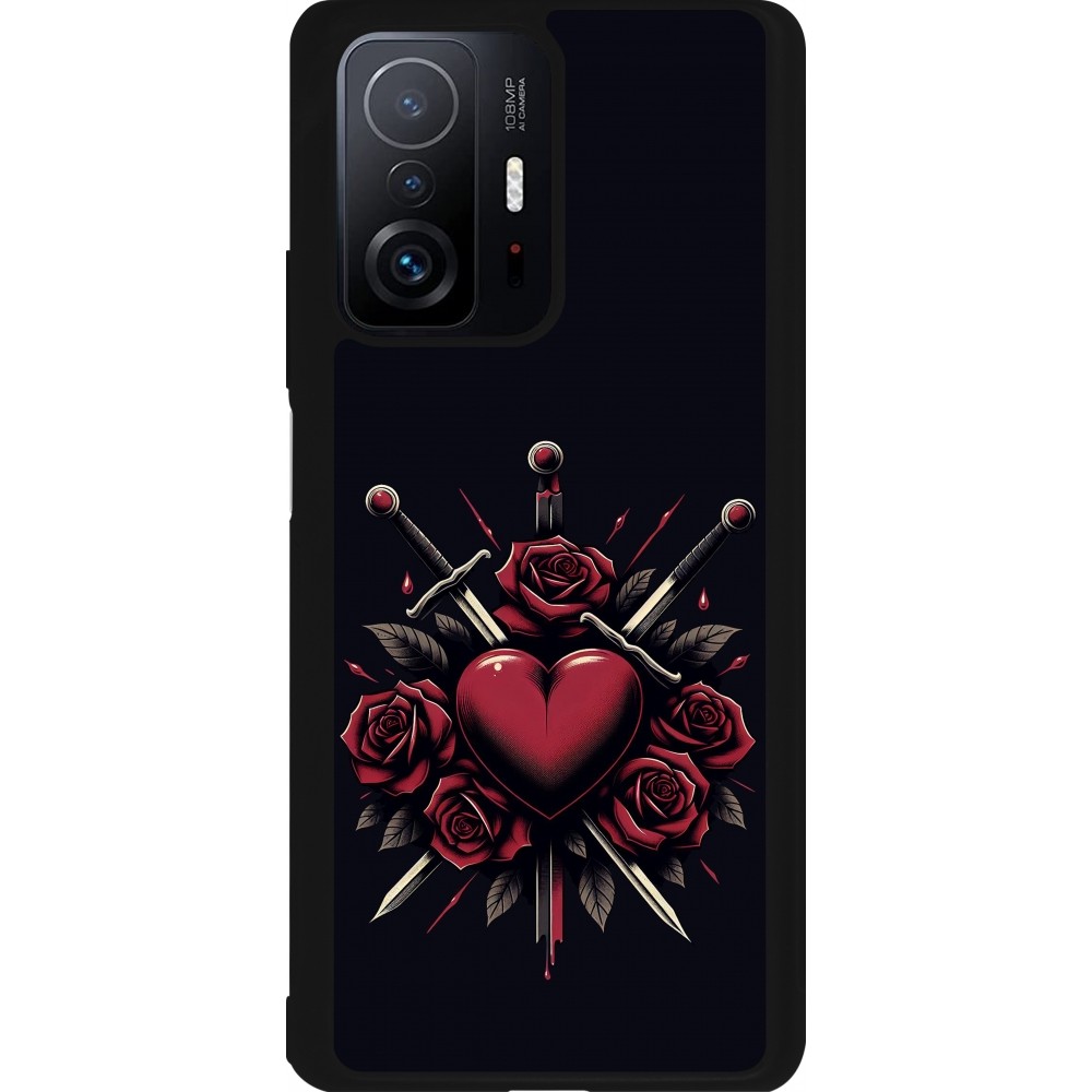 Coque Xiaomi 11T - Silicone rigide noir Valentine 2024 gothic love