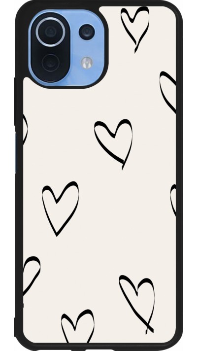 Xiaomi Mi 11 Lite 5G Case Hülle - Silikon schwarz Valentine 2023 minimalist hearts