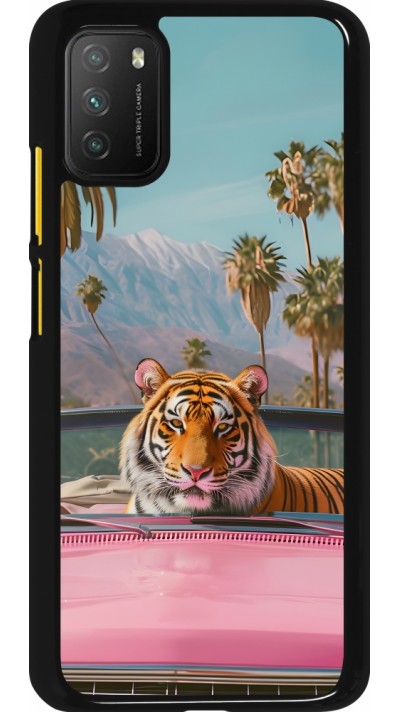 Xiaomi Poco M3 Case Hülle - Tiger Auto rosa