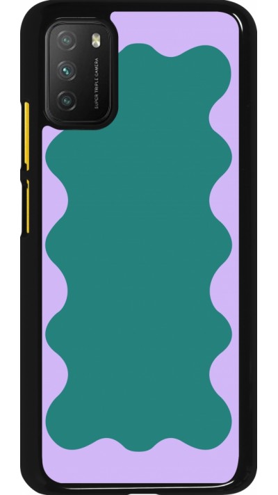 Xiaomi Poco M3 Case Hülle - Wavy Rectangle Green Purple