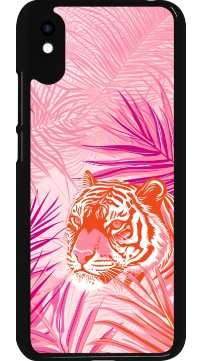 Xiaomi Redmi 9A Case Hülle - Tiger Palmen rosa
