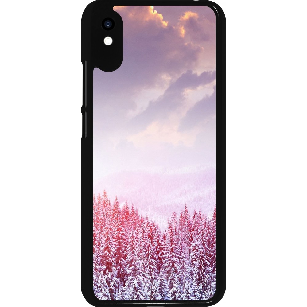 Xiaomi Redmi 9A Case Hülle - Winter 22 Pink Forest