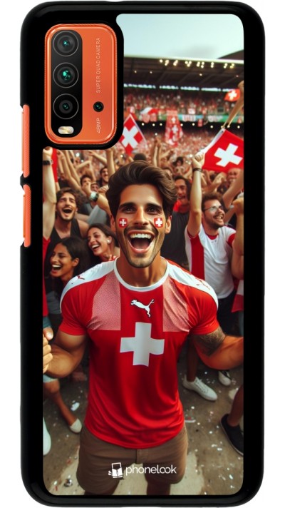 Xiaomi Redmi 9T Case Hülle - Schweizer Fan Euro 2024