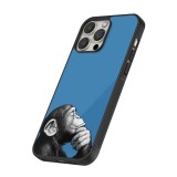 Coque iPhone 12 / 12 Pro - Silicone rigide noir Monkey Pop Art