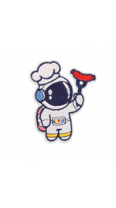 Sticker Aufkleber für Handy/Tablet/Computer 3D gestickt - Astronaut Hot Dog