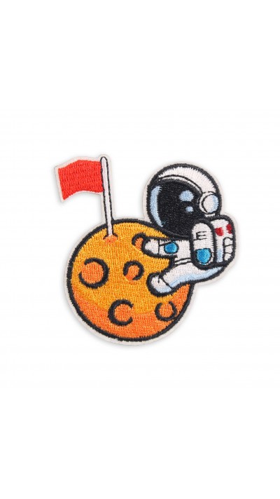 Sticker Aufkleber für Handy/Tablet/Computer 3D gestickt - Astronaut climbing moon