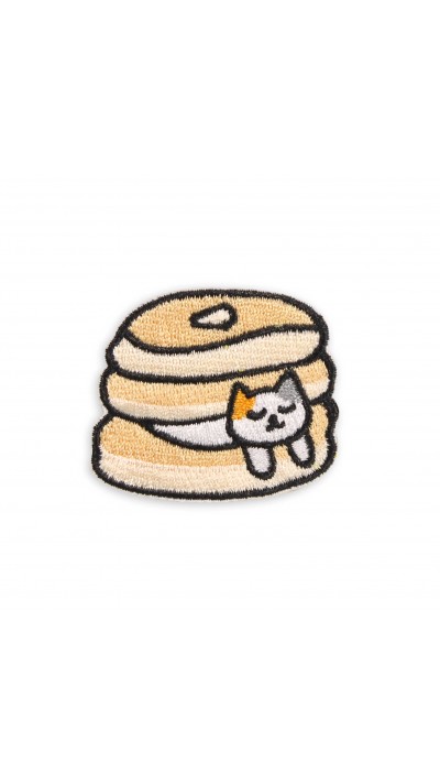 Sticker Aufkleber für Handy/Tablet/Computer 3D gestickt - Cat in pancakes