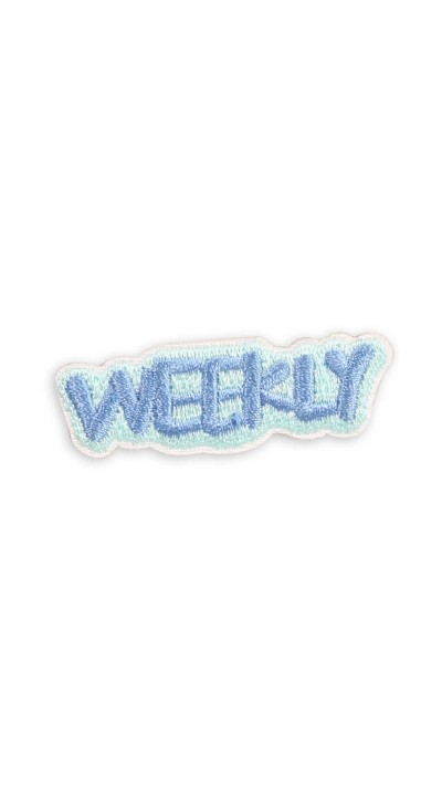 Sticker Aufkleber für Handy/Tablet/Computer 3D gestickt - Weekly blau