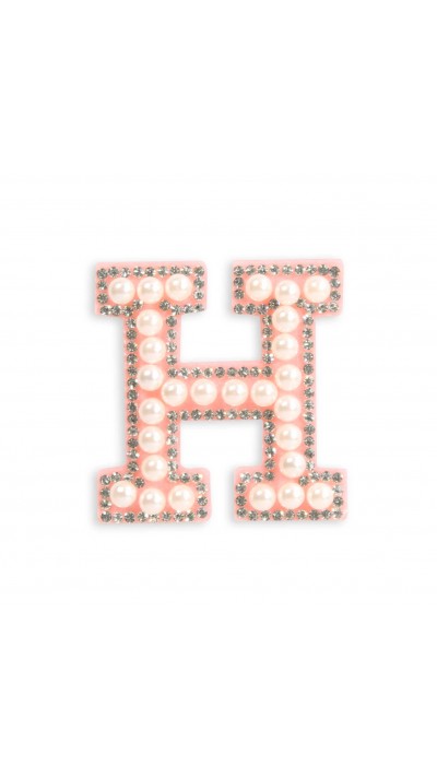 Sticker Aufkleber für Handy/Tablet/Computer 3D Pearls Rosa - Buchstabe H