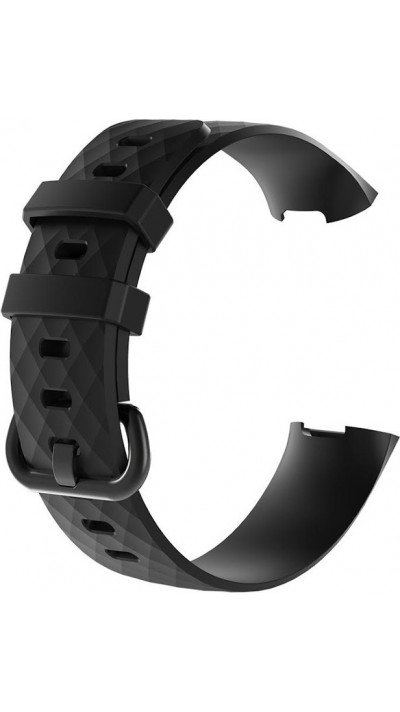 Sportliches Silikon Armband - Grösse S - Schwarz - Fitbit Charge 3 / 4