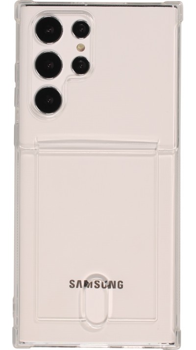 Samsung Galaxy S24 Ultra Case Hülle - Gummi Bumper Kartenhalter - Transparent