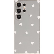 Coque Samsung Galaxy S24 Ultra - Gel petit coeur transparent - Blanc