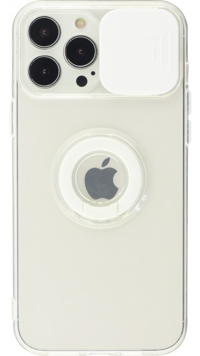 Coque iPhone 14 Pro - Caméra clapet avec anneau - Blanc