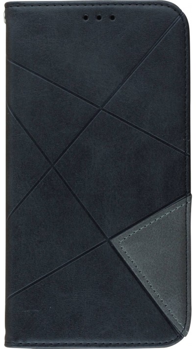 Coque iPhone 14 Pro - Flip Géometrique - Noir/gris