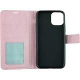 Fourre iPhone 16 Pro - Premium Flip cuir lisse porte-cartes - Rose clair