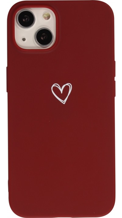 Coque iPhone 13 - Gel coeur - Rouge