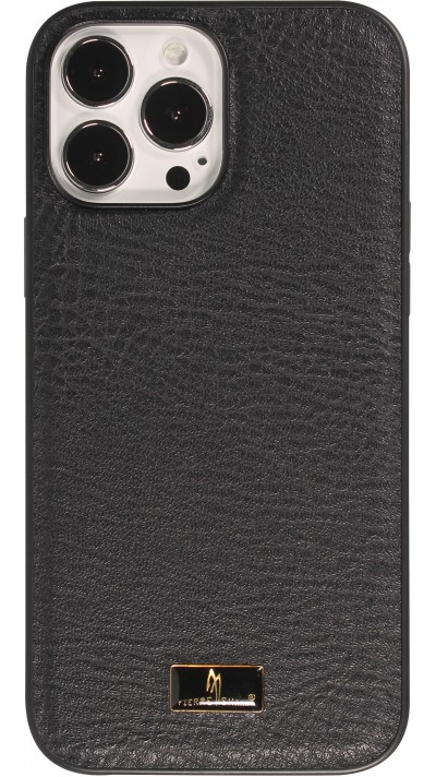 Coque iPhone 12 Pro Max - Fierre Shann étui en cuir synthétique - Noir