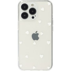 Coque iPhone 16 Plus - Gel petit coeur transparent - Blanc