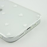 Coque iPhone 16 Pro Max - Gel petit coeur transparent - Blanc