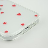 Coque iPhone 16 - Gel petit coeur transparent - Rouge