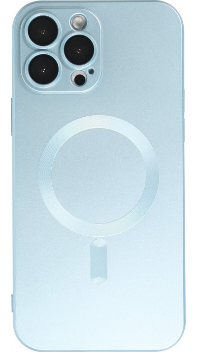 Coque iPhone 16 Plus - Gel souple avec vitre de protection caméra MagSafe - Bleu