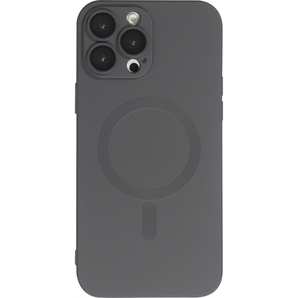 Coque iPhone 15 Pro - Gel souple avec vitre de protection caméra MagSafe - Noir