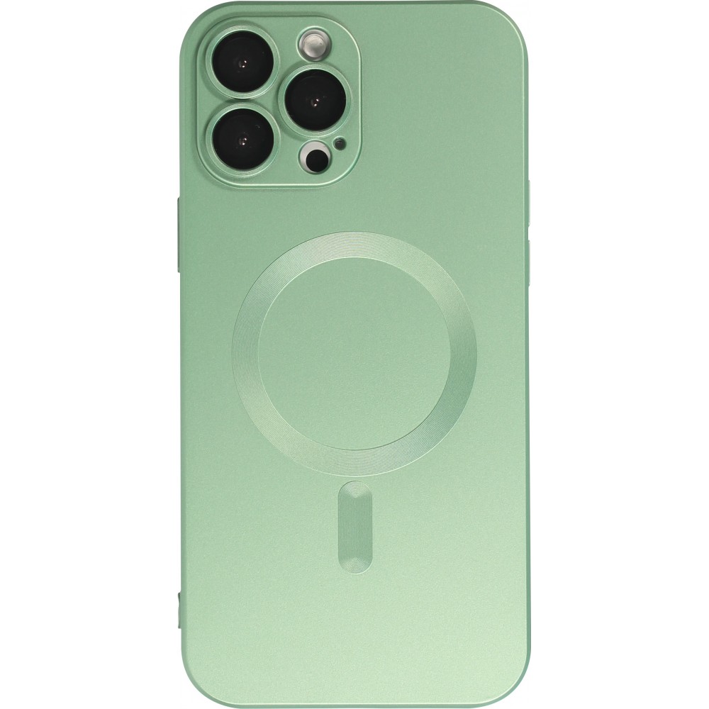 Coque iPhone 16 Plus - Gel souple avec vitre de protection caméra MagSafe - Vert