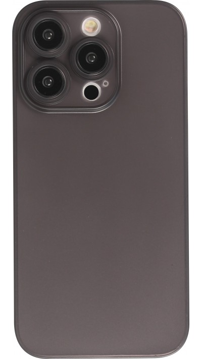 Coque iPhone 15 Pro - plastique ultra fin semi-transparent mat - Noir
