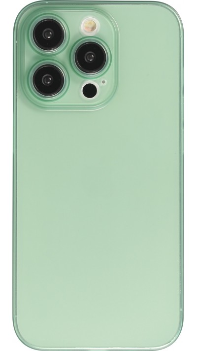 Coque iPhone 15 Pro - plastique ultra fin semi-transparent mat - Vert