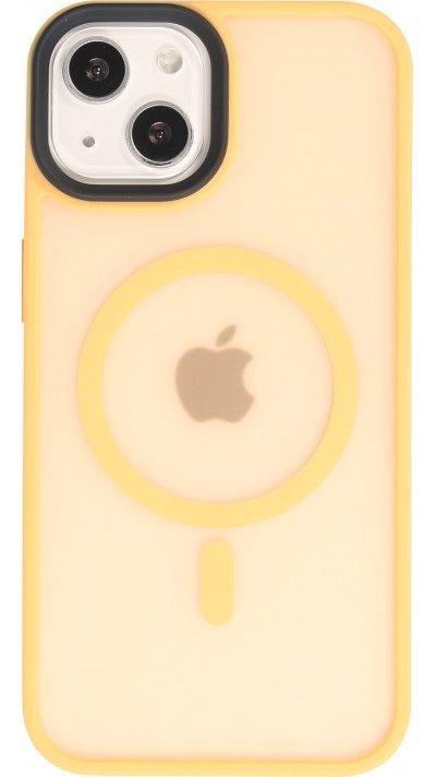 Coque iPhone 14 - Jelly cover glass semi-transparente MagSafe - Orange