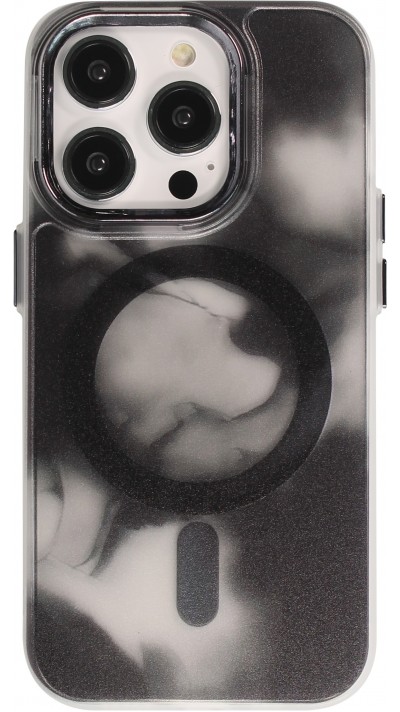 Coque iPhone 14 Pro Max - Watercolor MagSafe semi-transparent - Noir