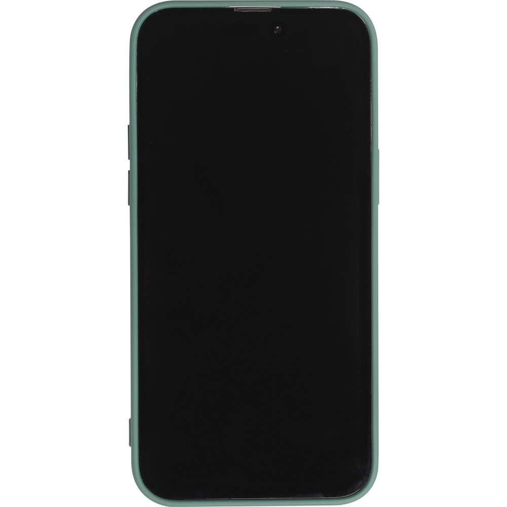 Coque iPhone 14 Pro - Soft Touch avec anneau - Vert foncé