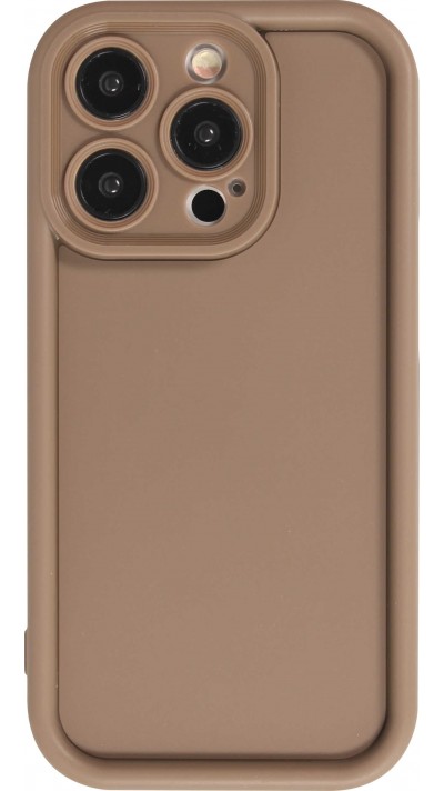 Coque iPhone 14 Pro Max - gel silicone super flexible avec absorbeur de 360 degrés - Brun
