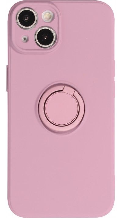 Coque iPhone 14 - Souft Touch avec anneau - Violet foncé