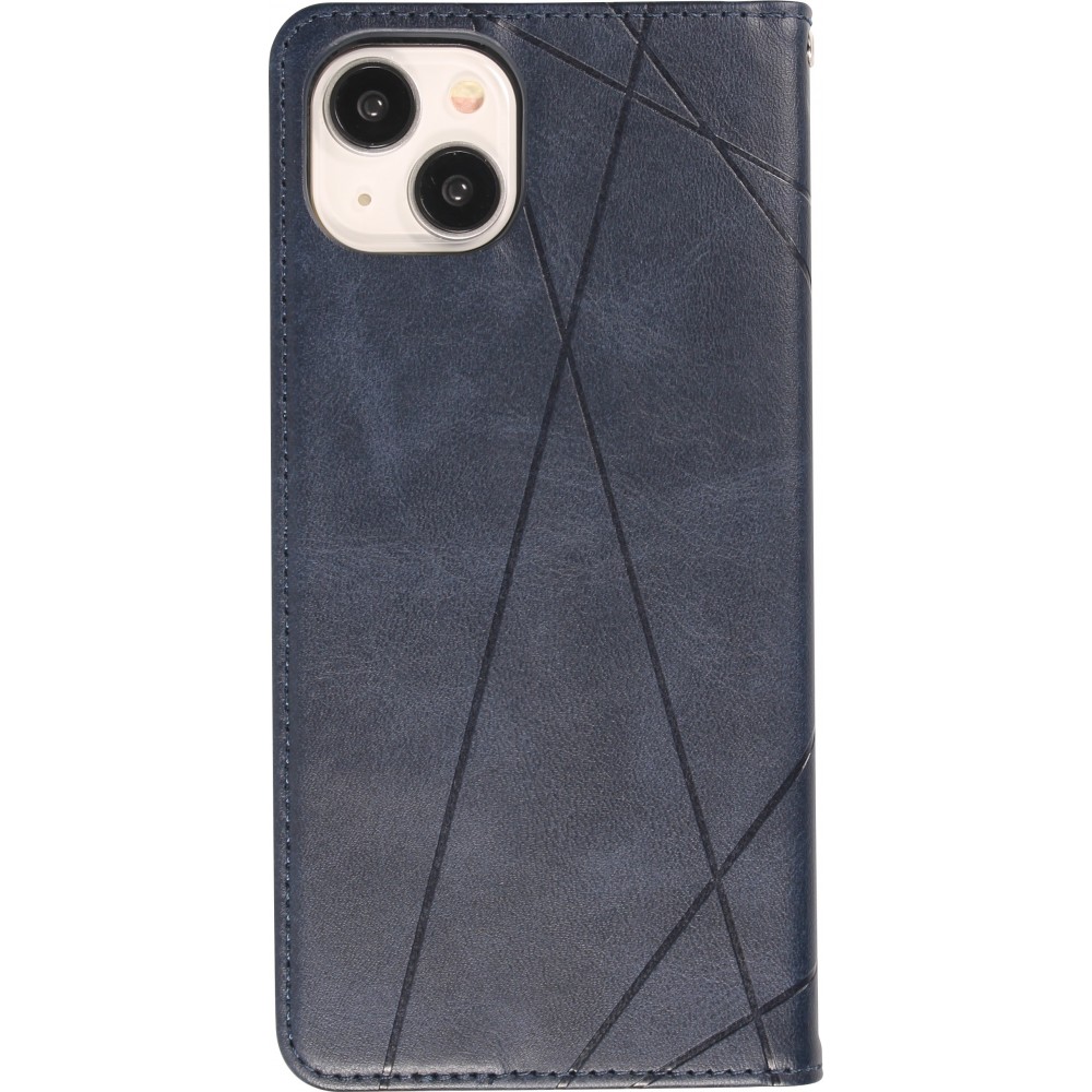 Coque iPhone 15 - Flip Géometrique - Bleu