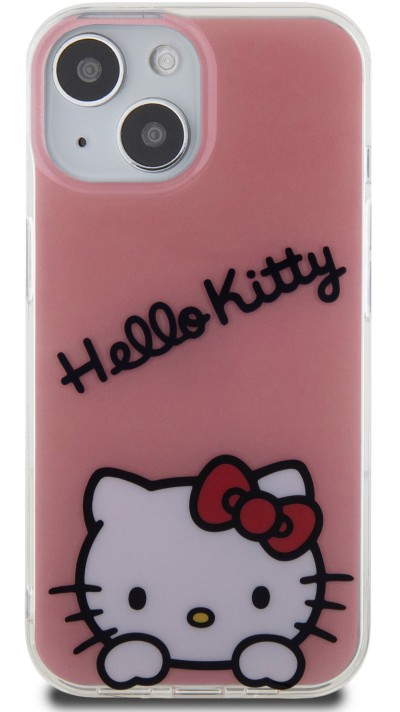 Coque iPhone 15 - Hello Kitty Daydreamer gel laqué - Rose