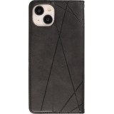 Coque iPhone 15 Plus - Flip Géometrique - Noir/gris