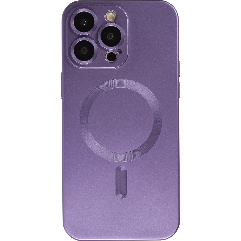 Coque iPhone 16 Pro Max - Gel souple avec vitre de protection caméra MagSafe - Violet