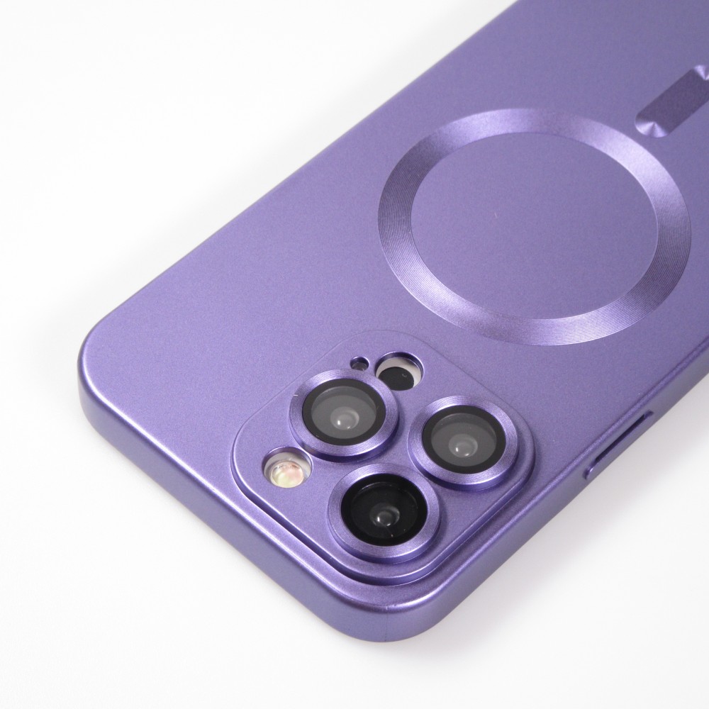 Coque iPhone 16 - Gel souple avec vitre de protection caméra MagSafe - Violet