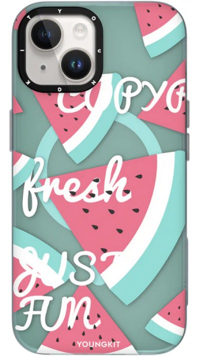 iPhone 15 Case Hülle - Youngkit Summer Fruit-Themed Case mit Magsafe - Wassermelon