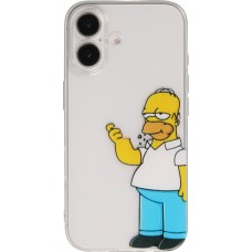 Coque iPhone 16 - Gel cartoon Homer Simpson