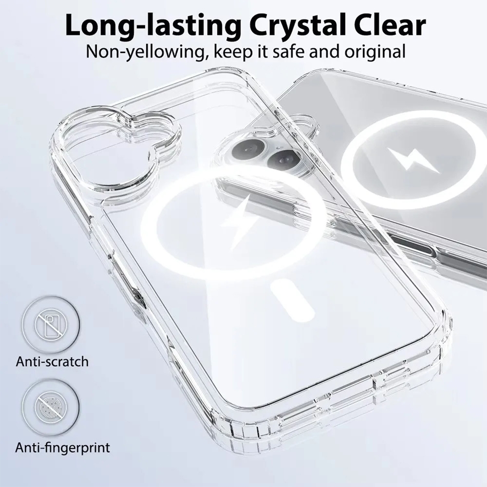 Coque iPhone 16 - Gel transparent compatible MagSafe silicone TPU Super Clear