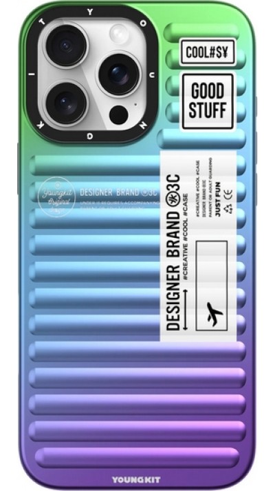 iPhone 16 Pro Max Case Hülle - Youngkit Glow Luggage-Inspired - Blau/violett