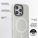 Coque iPhone 16 Pro - Youngkit Cream Silicone Stand Case - Gris