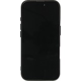 Coque iPhone 16 - Silicone Mat Coeur doré - Noir